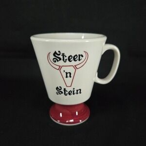 Vintage Steer 'n Stein Restaurant Mug Red Base Dinerware USA 1960s 1970s